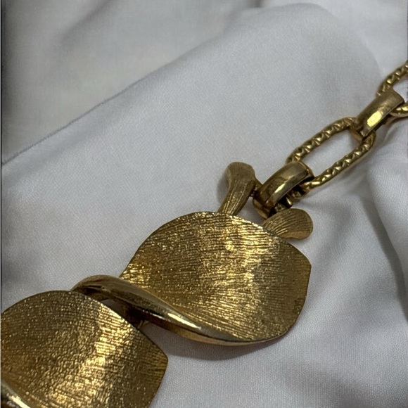 Vintage Emmons Textured Gold Tone Wave Design Choker/Necklace 14”+3.5” - Picture 9 of 11